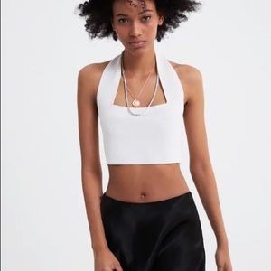 Zara Cropped Halter Top Sz M